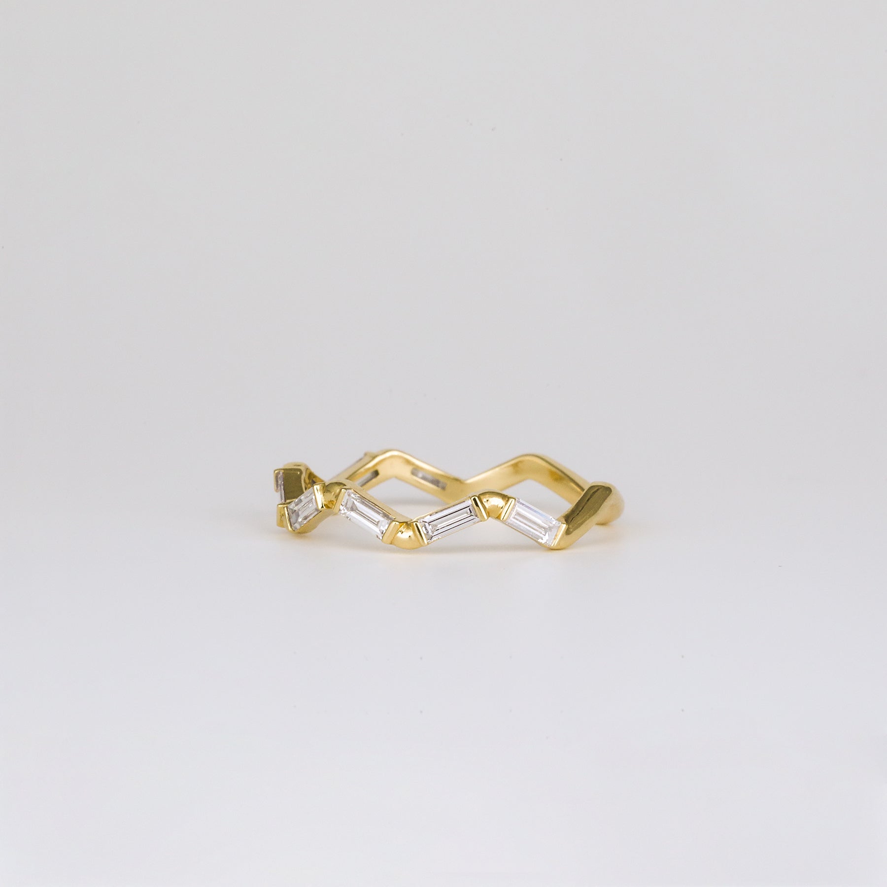 0.44 TCW Baguette Lab Grown Diamond Zig Zag Wedding Band