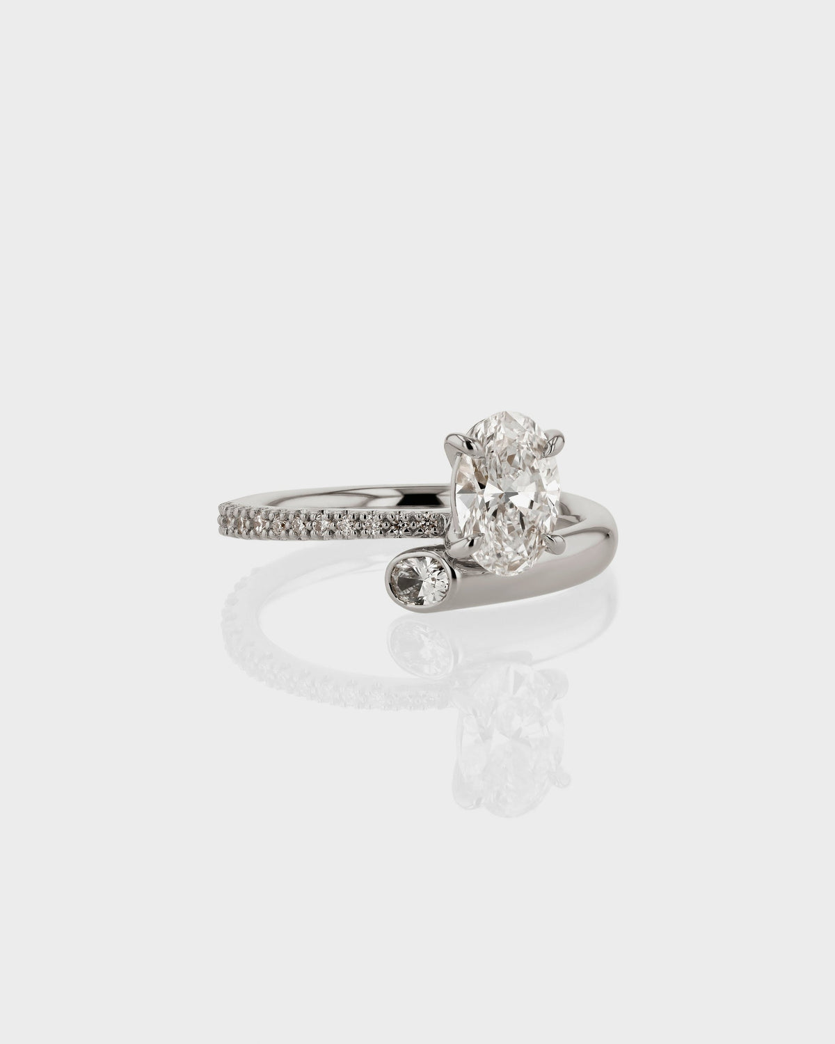 1.0-3.0 CT Oval Cut Lab Grown Diamond unique Engagement Ring