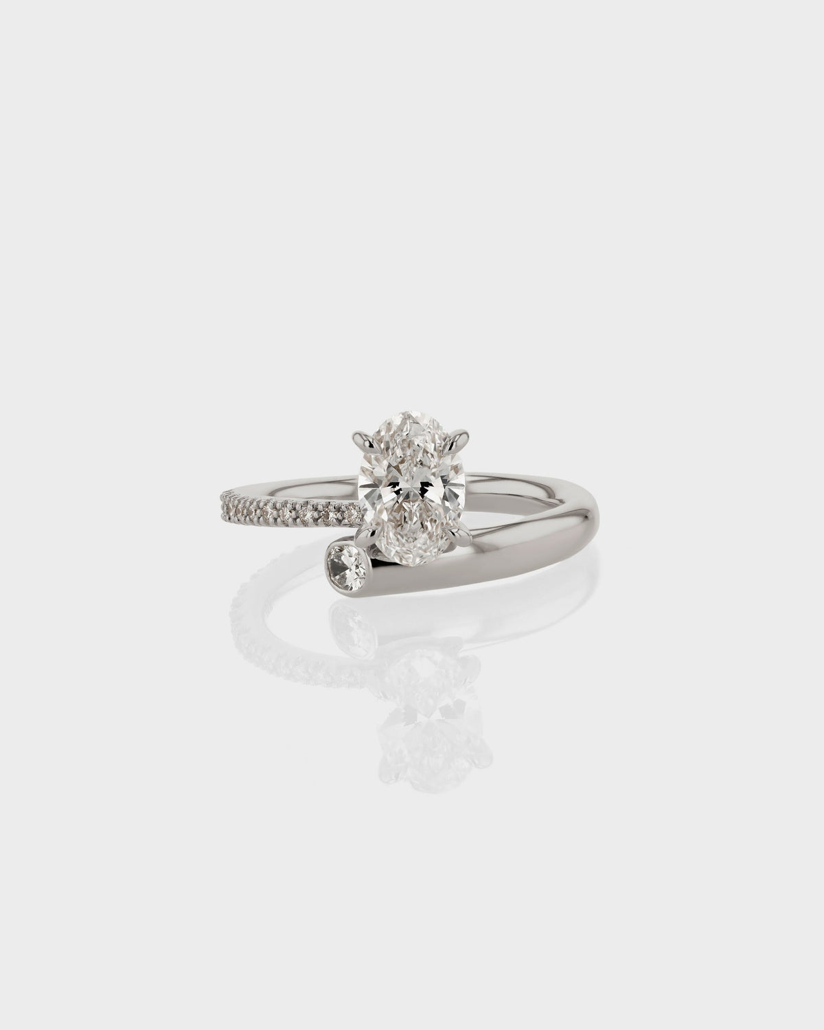 1.0-3.0 CT Oval Cut Lab Grown Diamond unique Engagement Ring