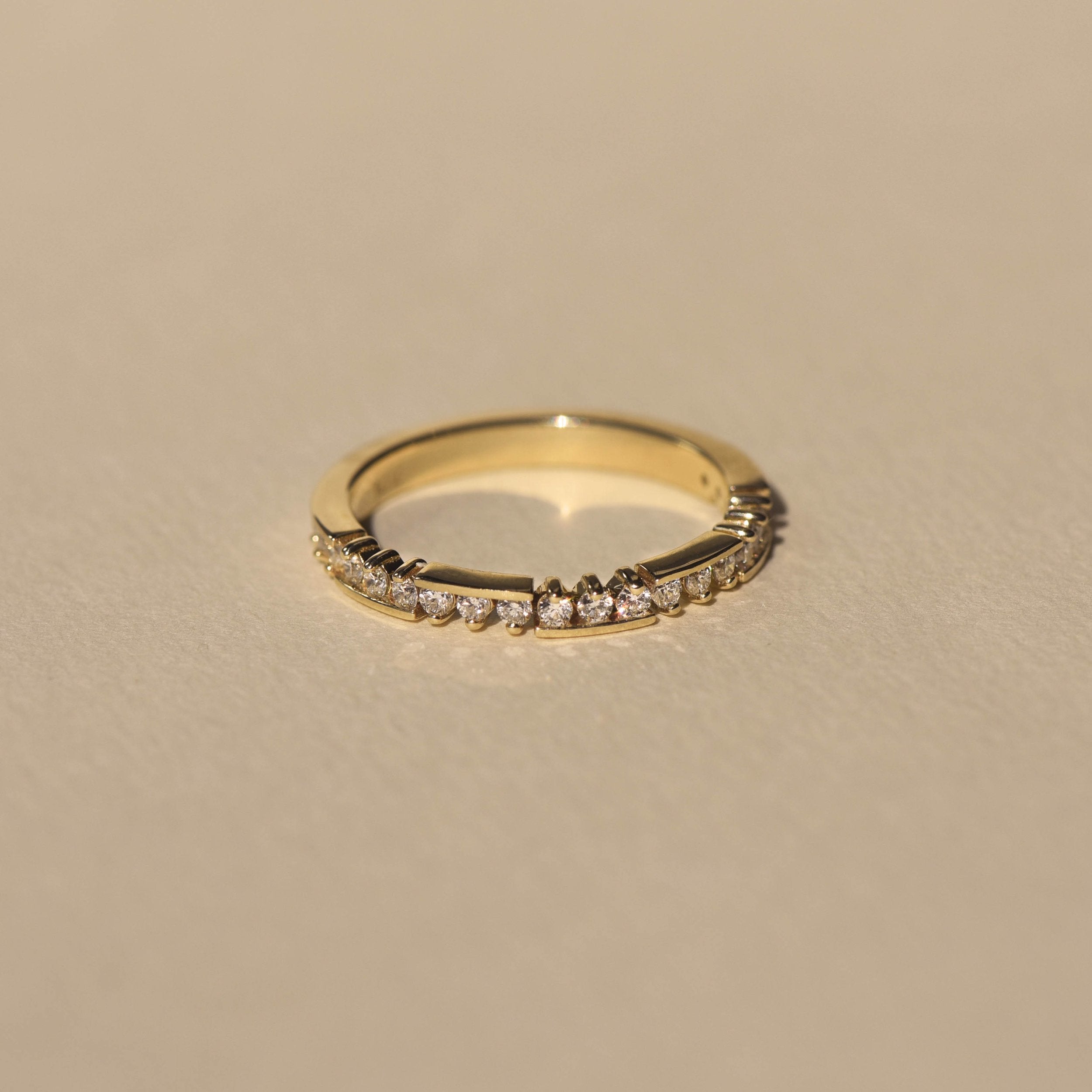 0.3 TCW Round Cut Bar Style Half Eternity Lab Grown Wedding Band