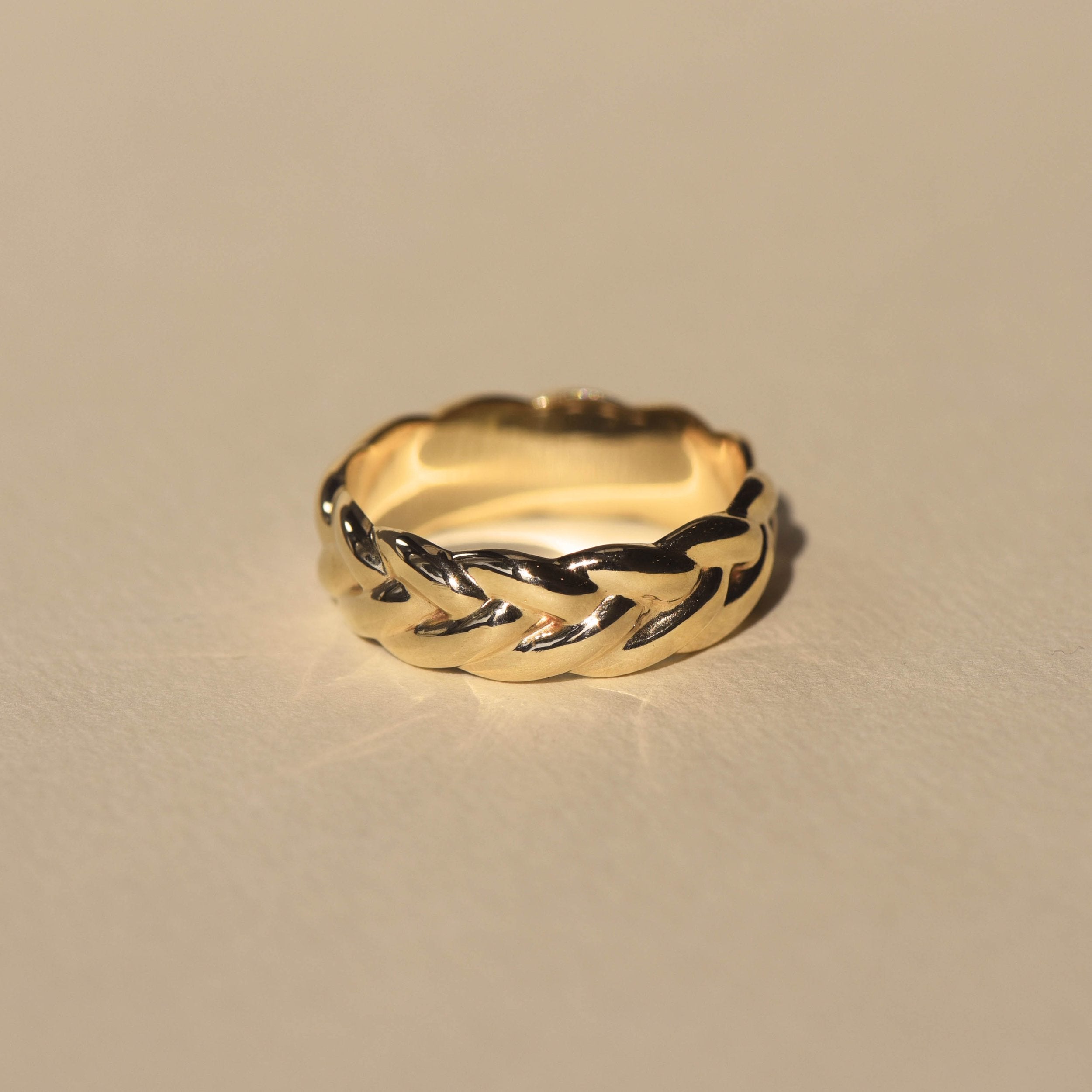 Twisted Stackable Plain Wide Wedding Band