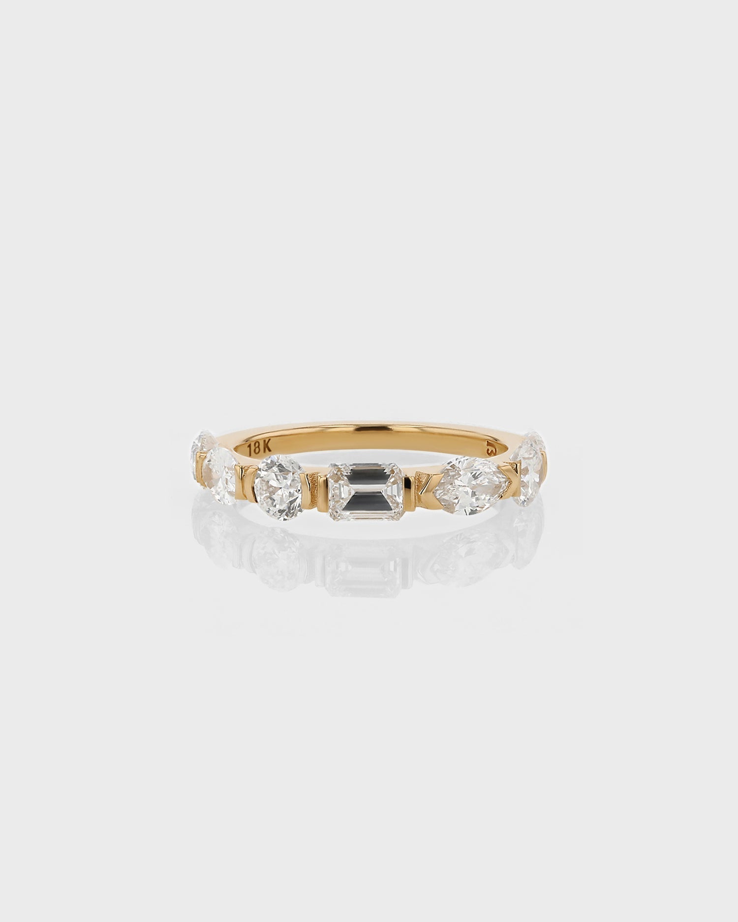 0.40 TCW Round ,Oval ,Marquise ,Emerald Pear EF- VVS Diamond Cluster Wedding Band