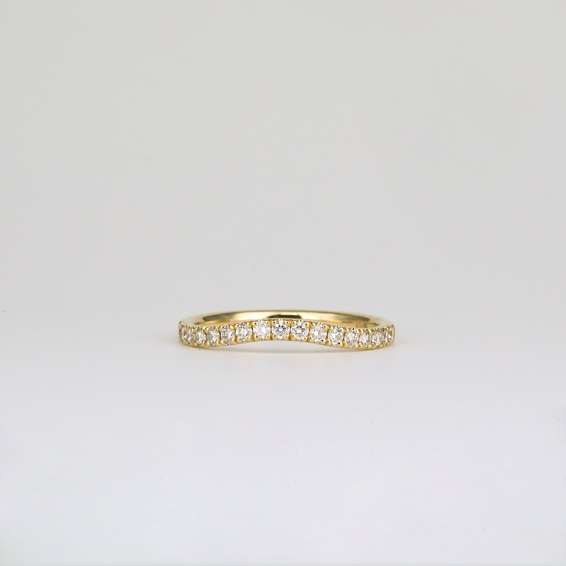 0.33 TCW Round Lab Grown Diamond Curved Wedding Band