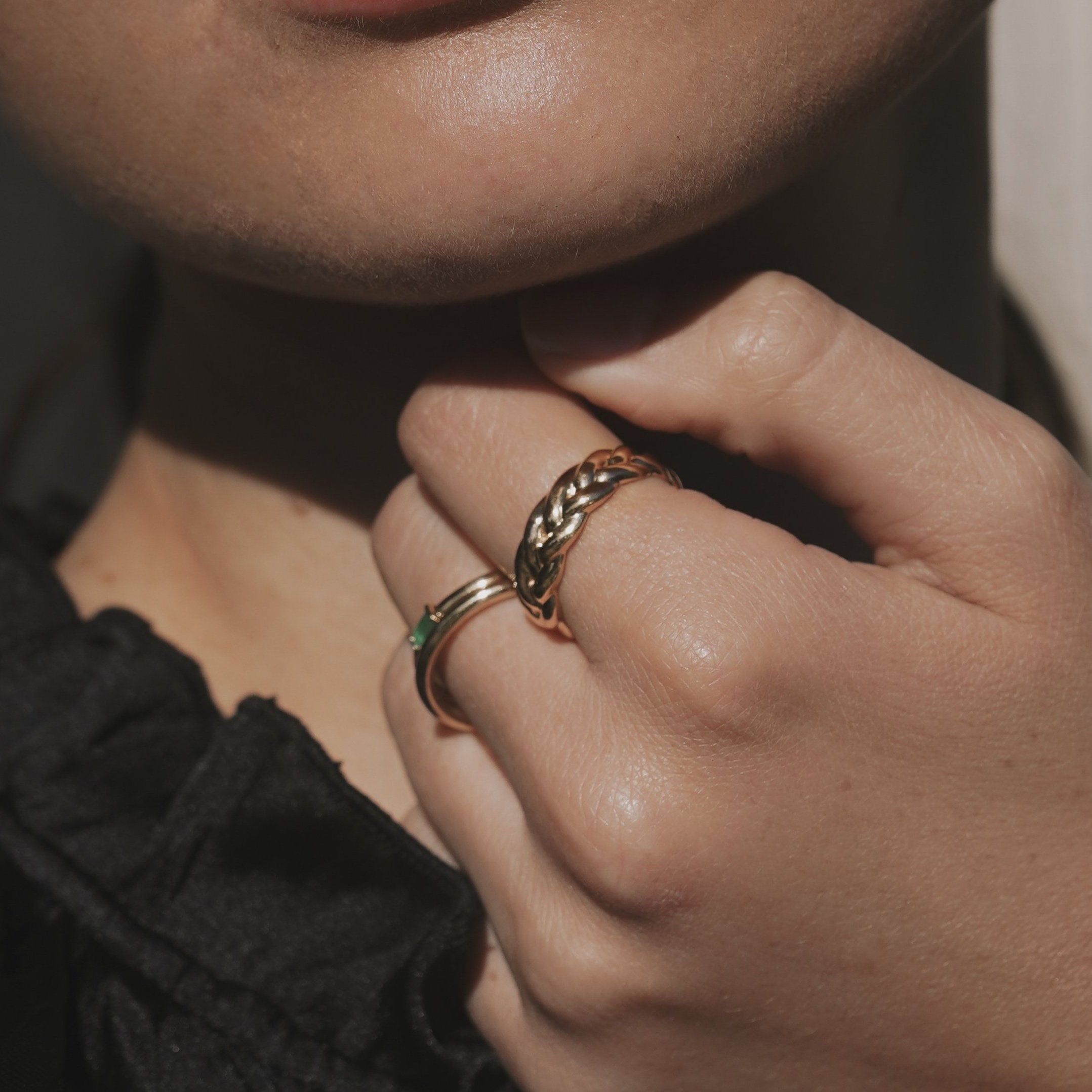 Twisted Stackable Plain Wide Wedding Band
