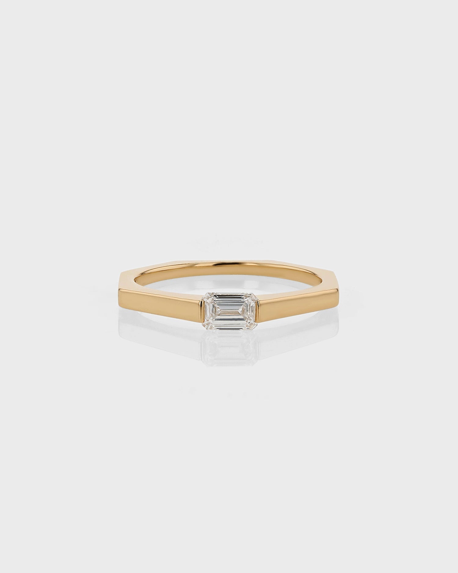0.40 TCW Emerald CVD Diamond Minimalist Ring