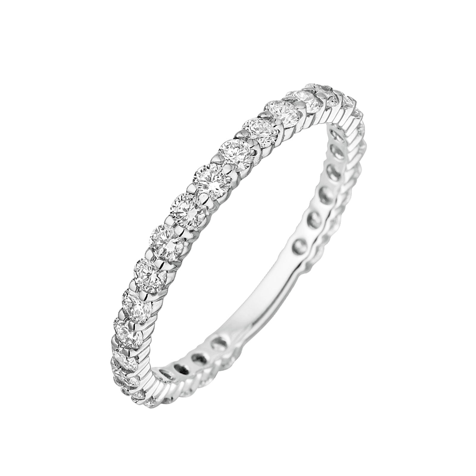 0.78 CT Round Shaped Moissanite Semi Eternity Wedding Band - Camila Brown