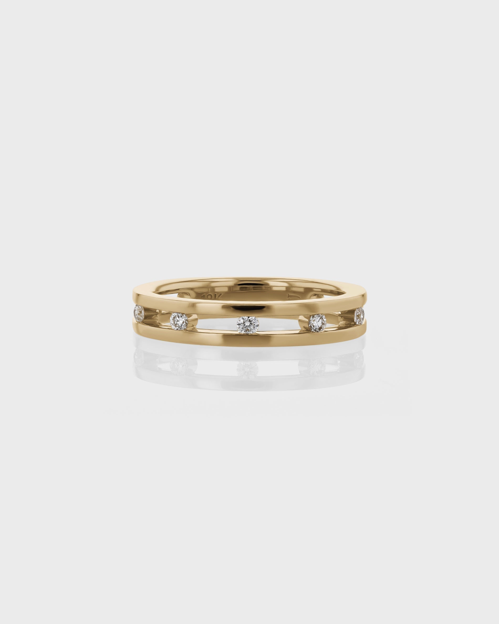0.30 TCW Round EF-VVS Diamond Double Wedding Band