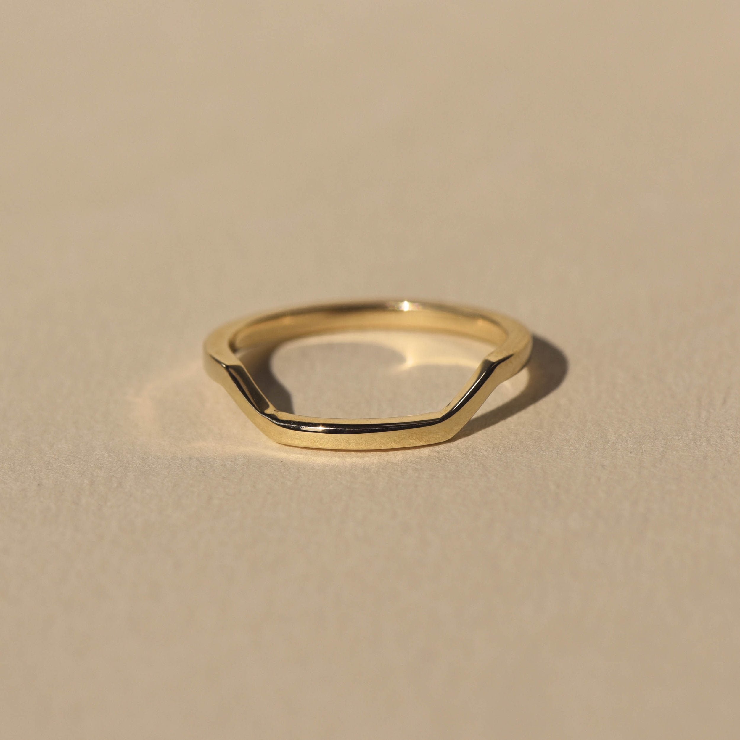 Geometric Plain Wedding Band