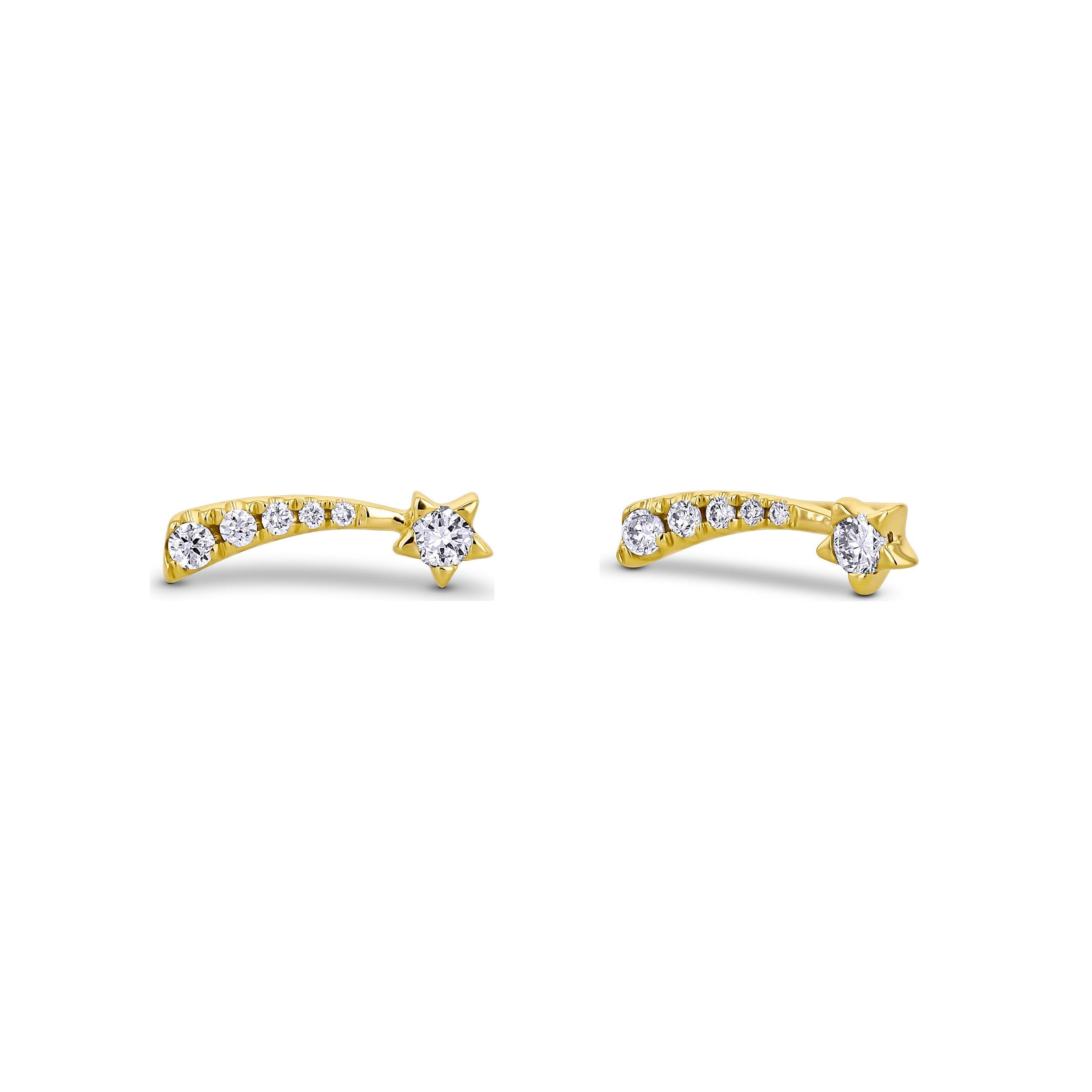 0.13 TCW Round Moissanite Diamond Ear Crawlers Earrings - Camila Brown