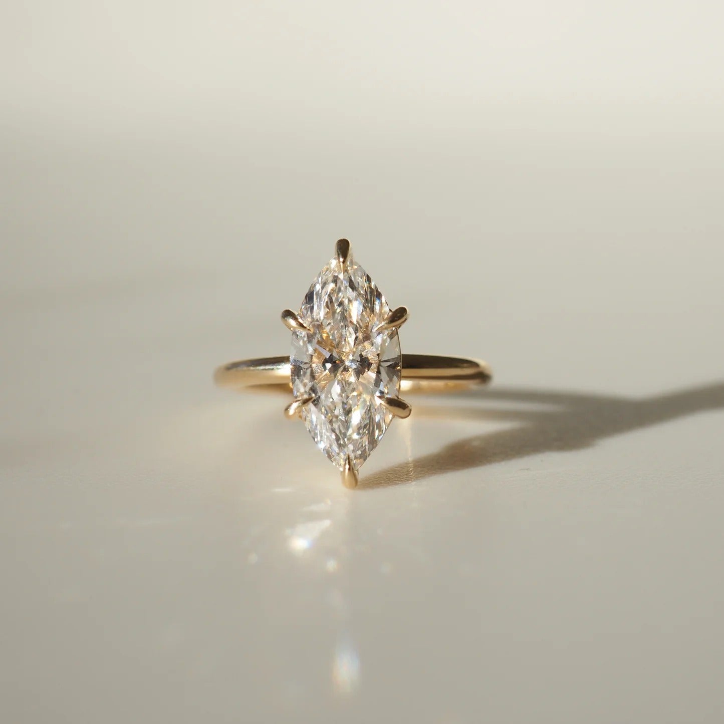 1.5 - 3.5 CT Marquise Lab Grown Diamond Solitaire Engagement Ring