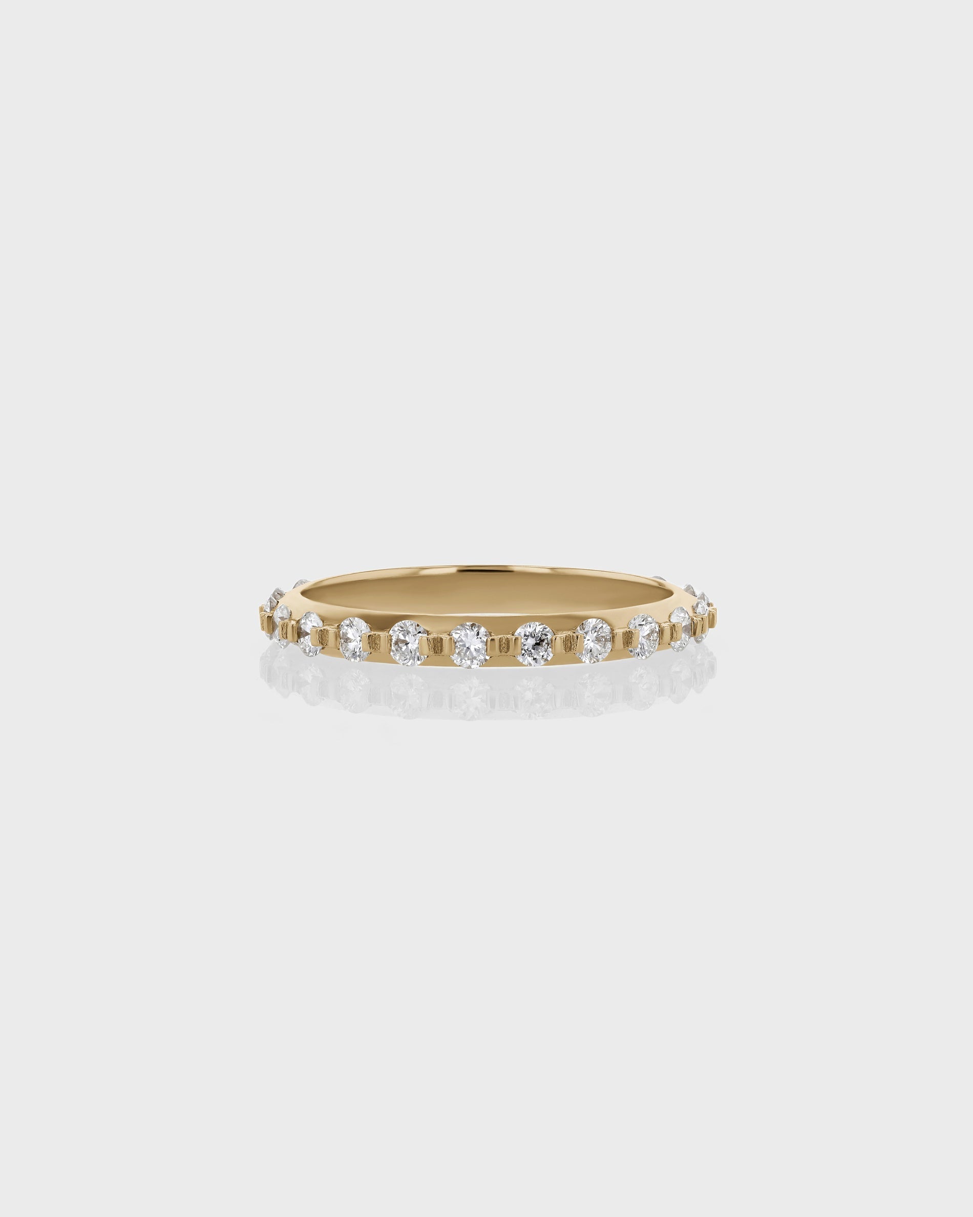 0.60 TCW Round EF-VVS Diamond Half Infinity Wedding Band