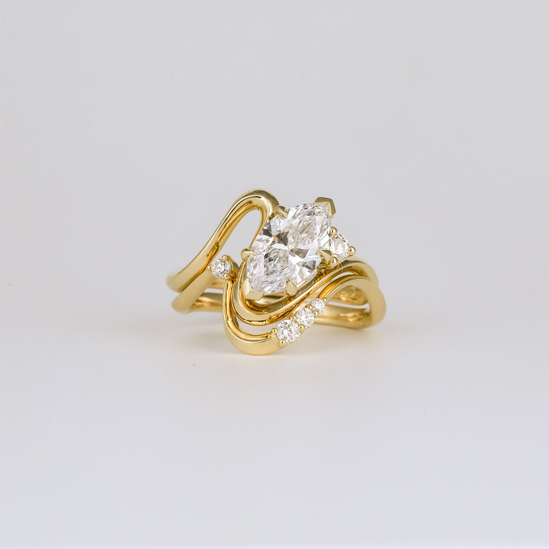 1.36- 3.50 CT Marquise Lab Grown Diamond Unique Bridal Ring Set