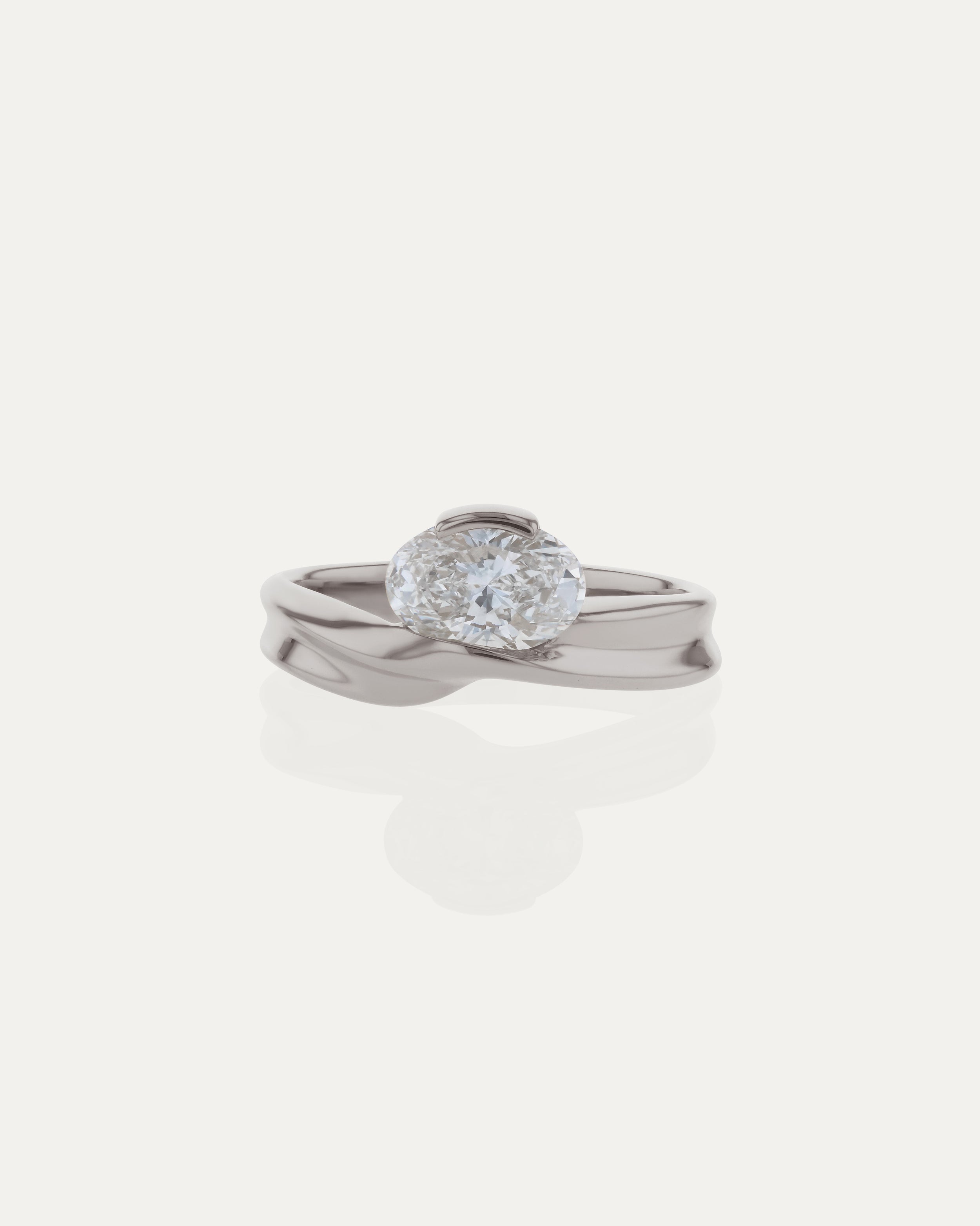 1.03 CT Oval CVD Diamond Unique Style Engagement Ring