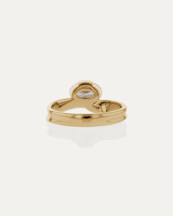 1.03 CT Oval CVD Diamond Unique Style Engagement Ring