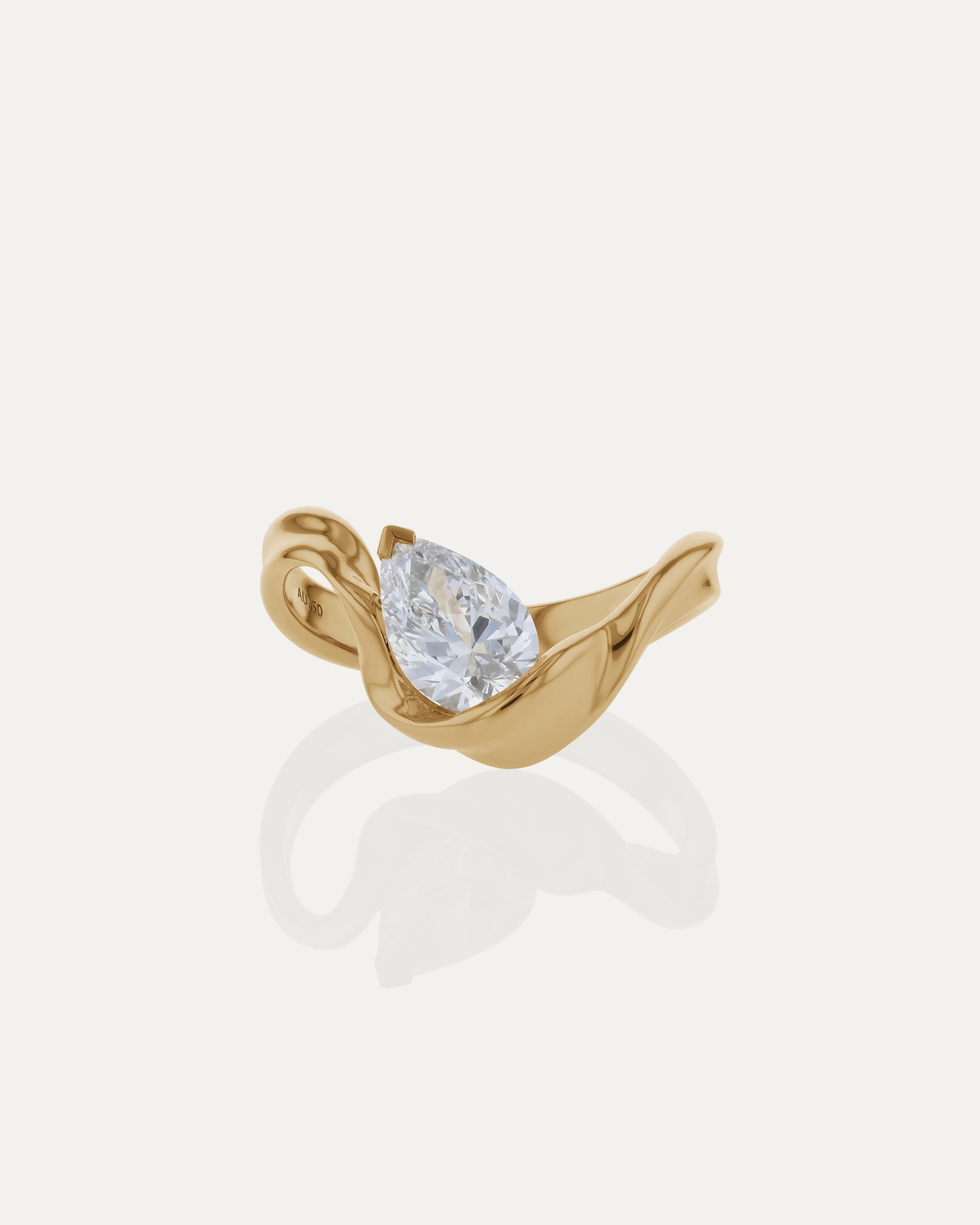 1.03 CT Pear Lab Grown Diamond Unique Style Engagement Ring