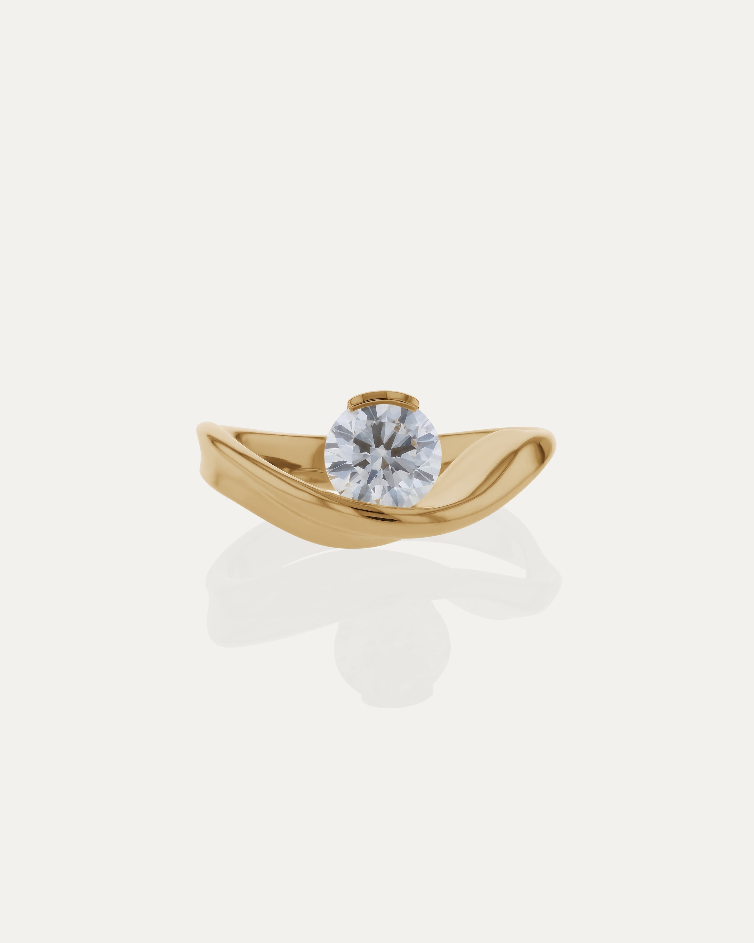 1.01 CT Round Lab Grown Diamond Unique Style Engagement Ring