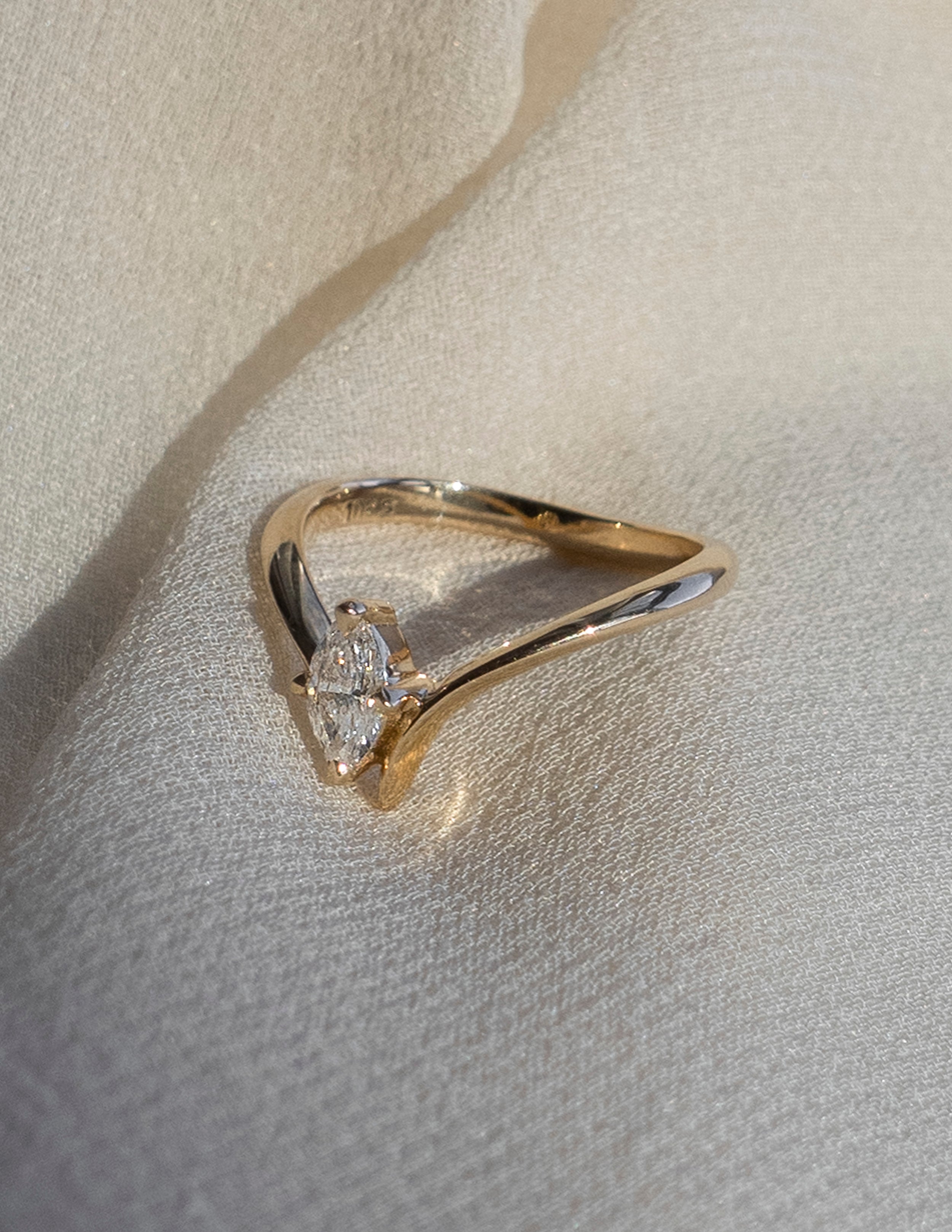 0.50 -1.50 CT Marquise Shape CVD Diamond Solitaire Engagement Ring