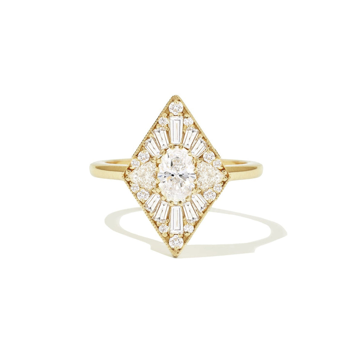 0.30 CT Oval Shape Lab Grown Kite Engagement Ring
