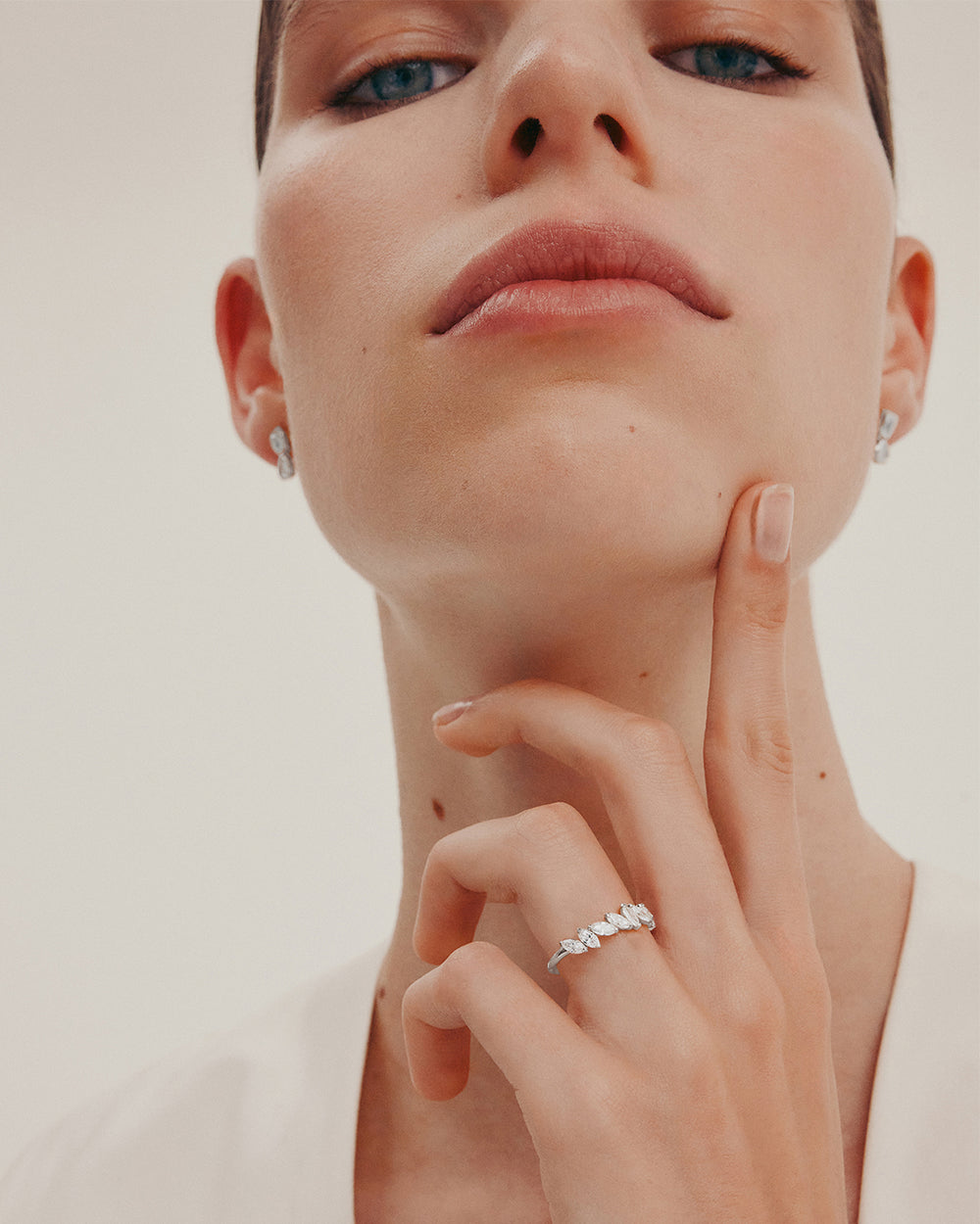 1.0 TCW Marquise EF-VVS Diamond Half  Endless Wedding Band