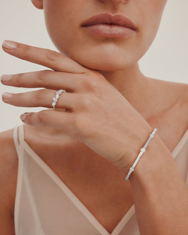 1.40 TCW Pear EF-VVS Diamond Half Endless Wedding Band