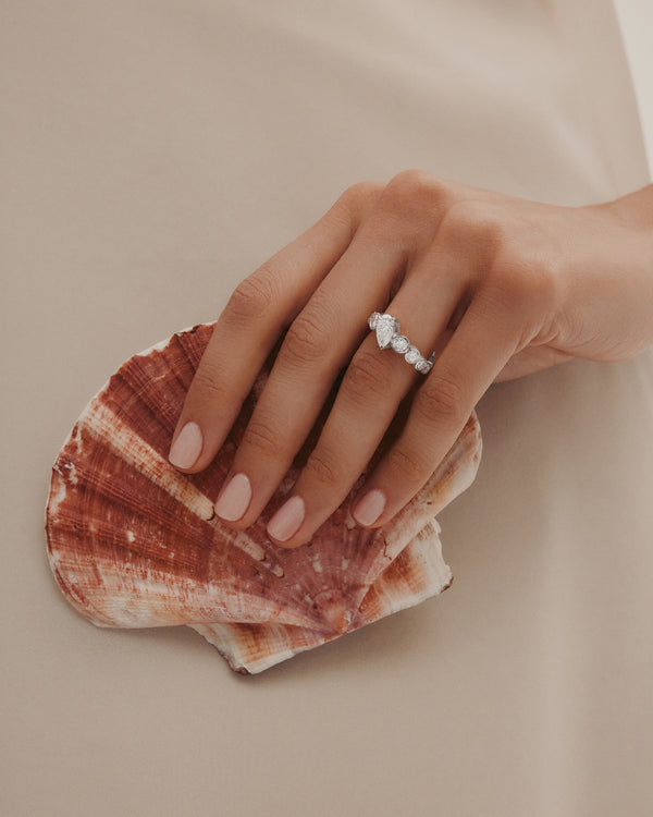 1.50 CT Pear Cut Lab Grown Diamond Unique Style Engagement Ring