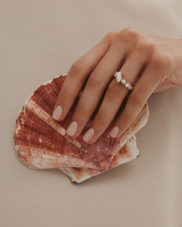 1.50 CT Pear Cut Lab Grown Diamond Unique Style Engagement Ring