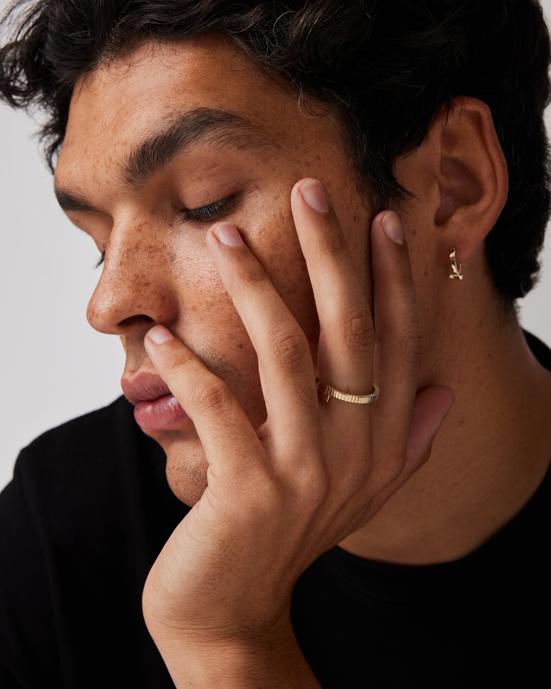 Plain Traction Split Men's Wedding Band