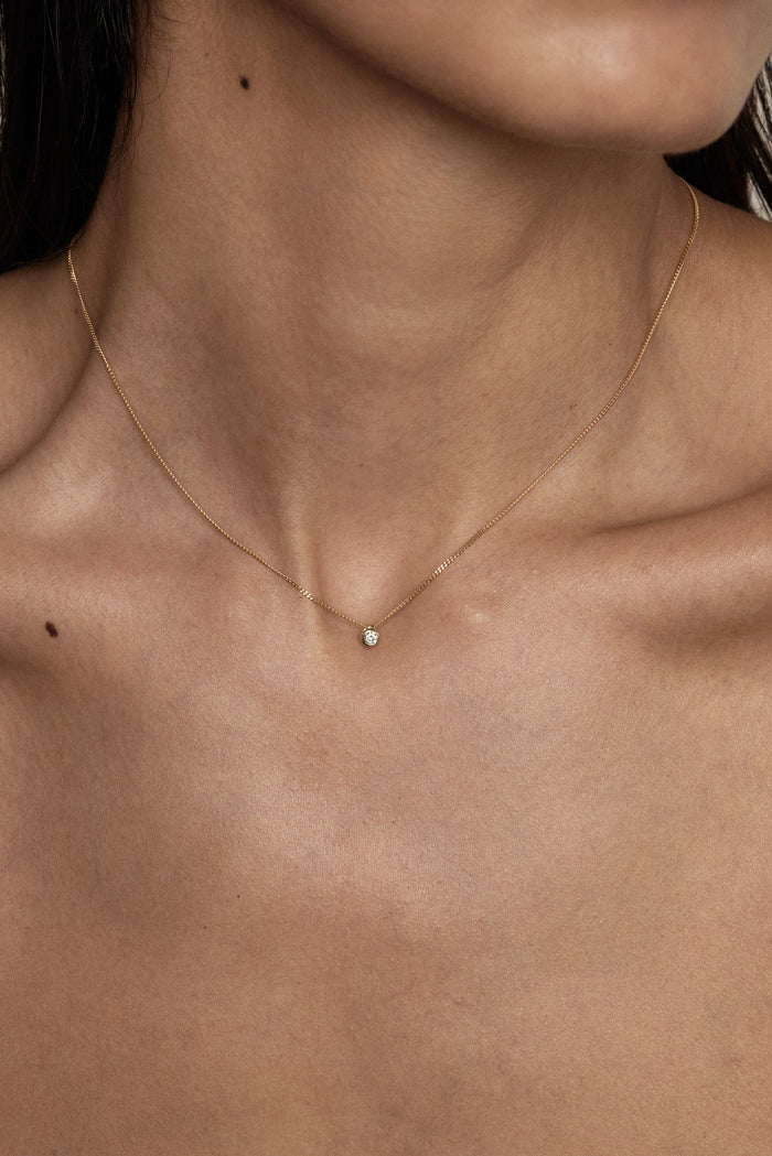 Mini Round Moissanite Diamond Necklace