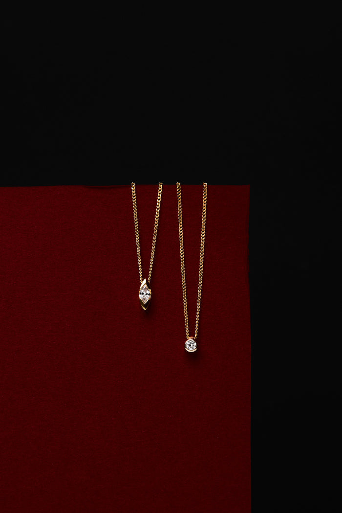 Mini Round Moissanite Diamond Necklace
