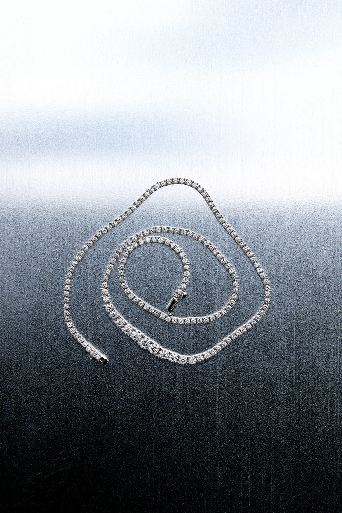 Round Lab Grown Diamond Tennis Necklace