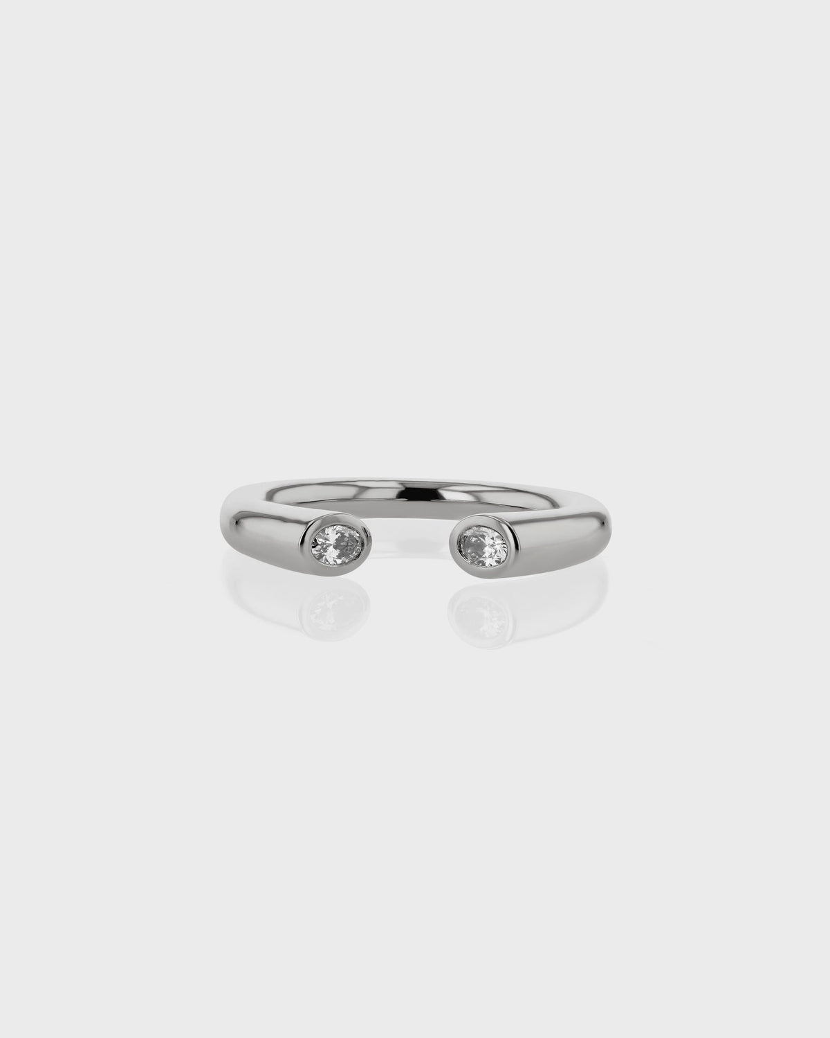 0.20 TCW Oval EF-VVS Diamond Open Wedding Band