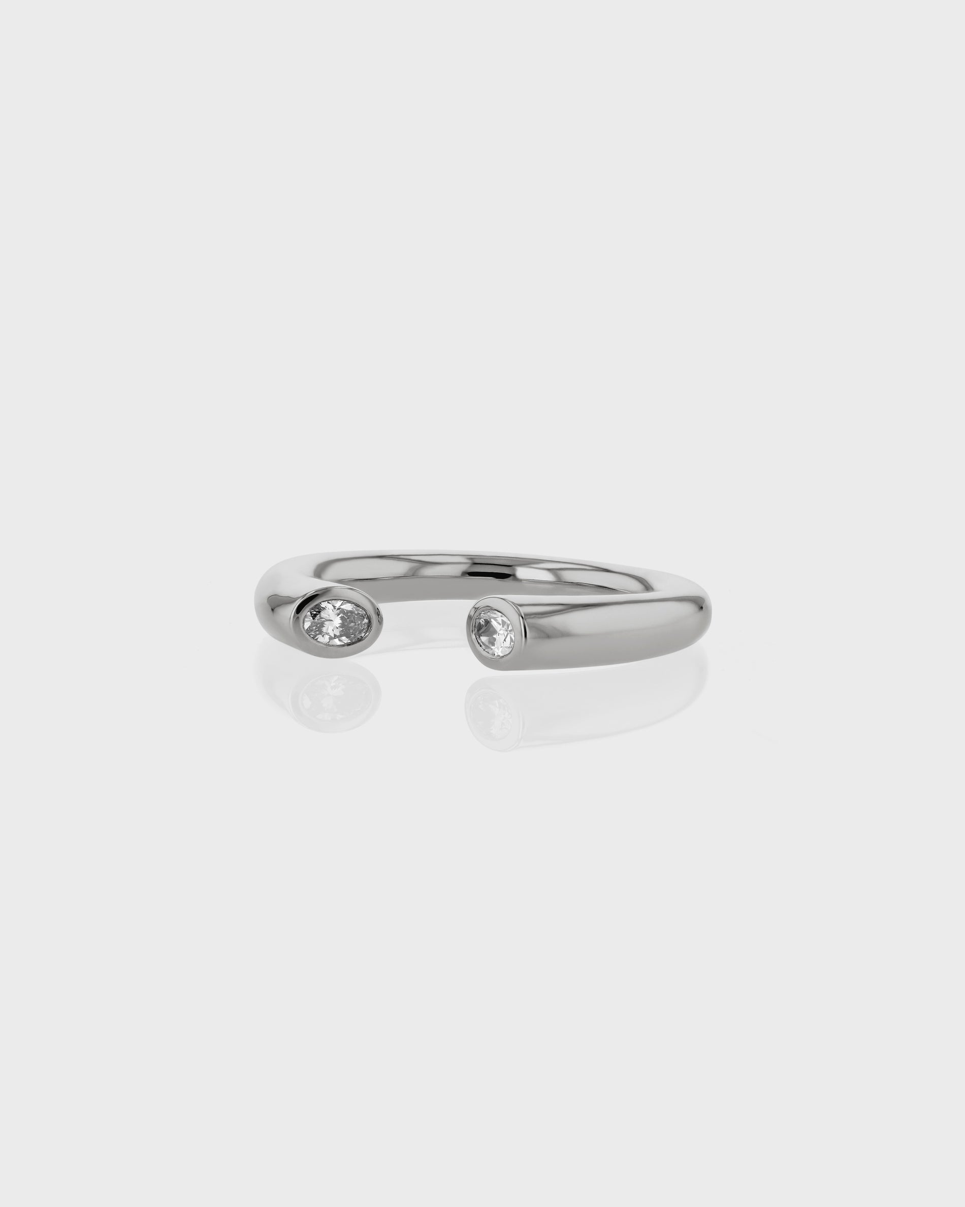 0.20 TCW Oval EF-VVS Diamond Open Wedding Band