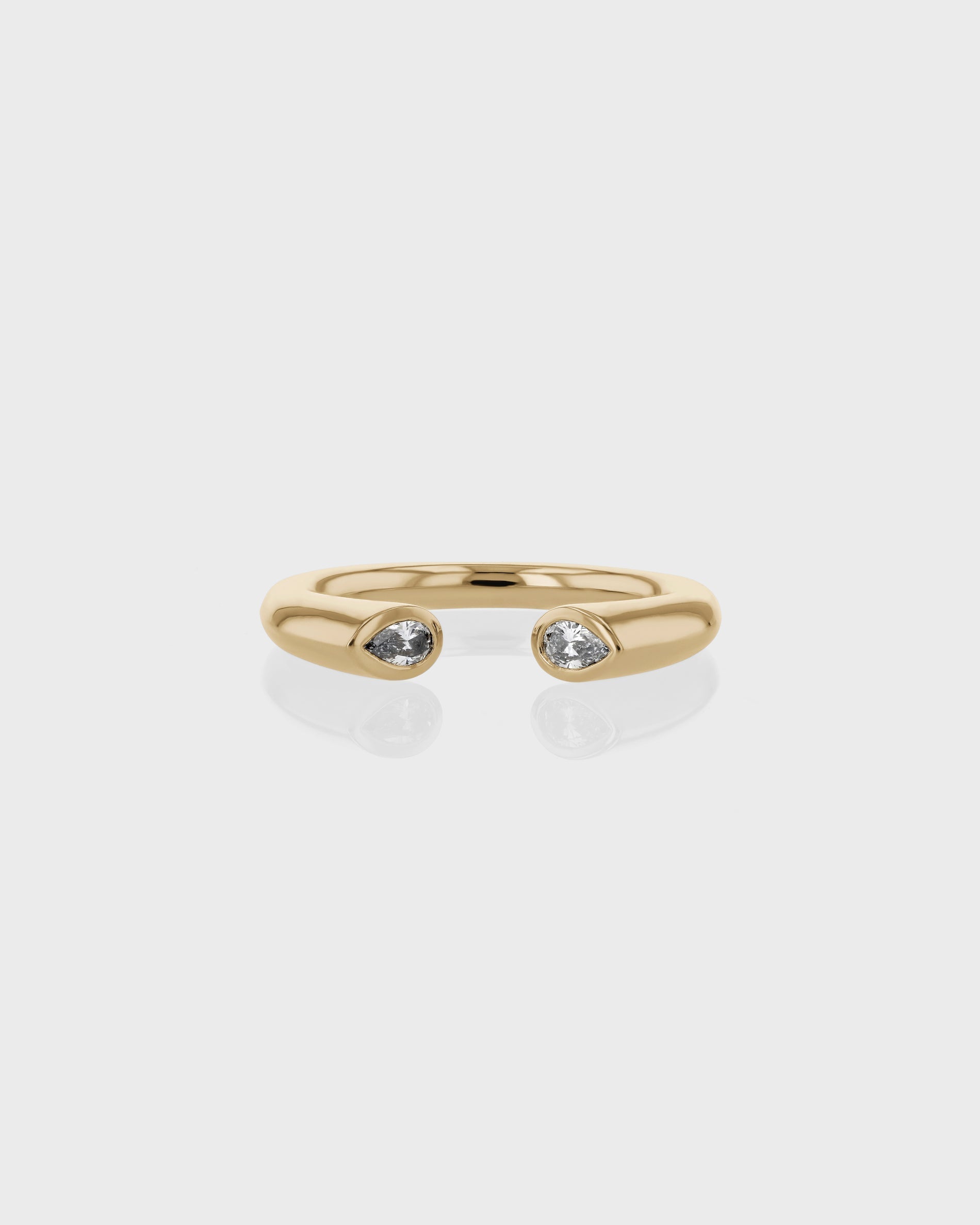 0.20 TCW Pear EF- VVS Diamond Open Wedding Band