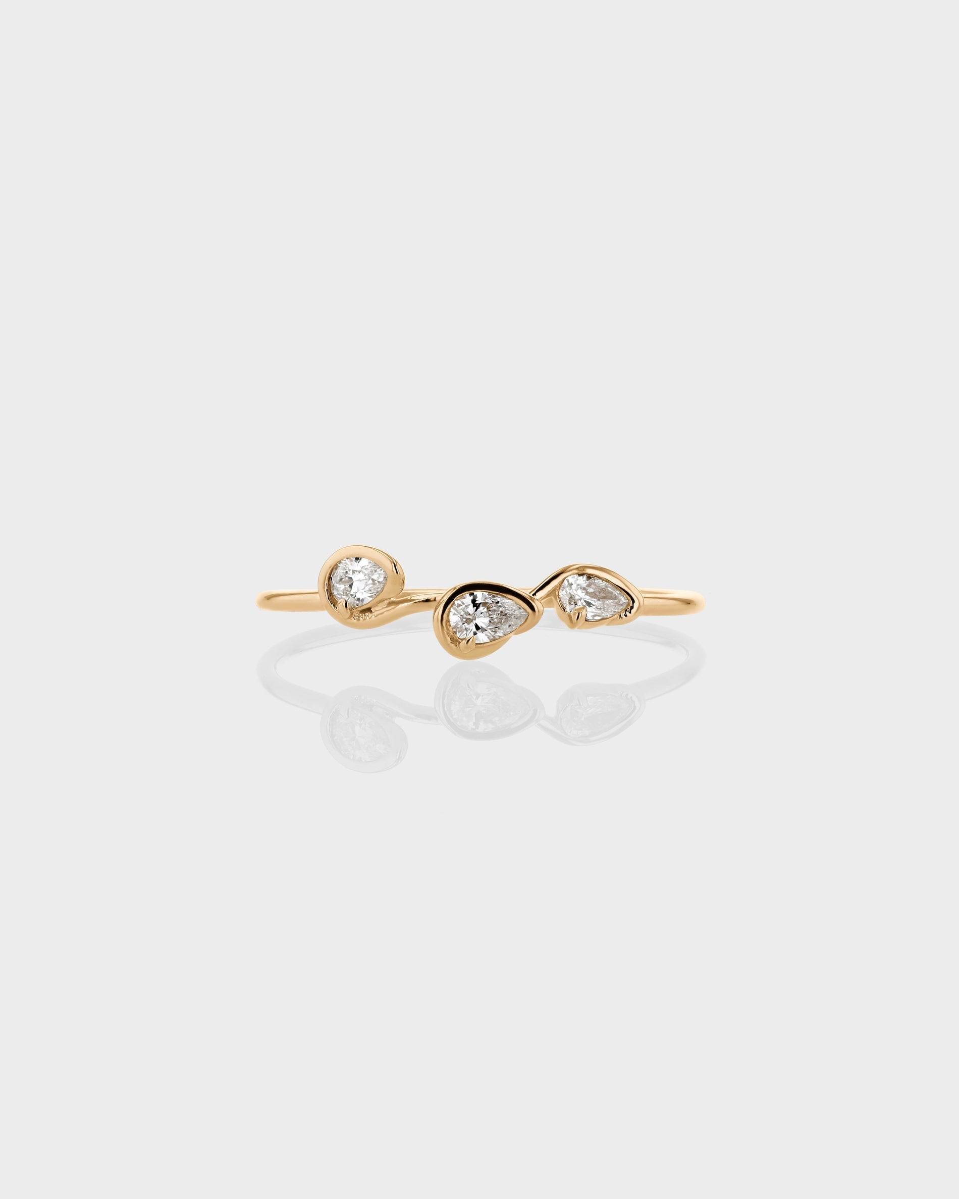 0.18 TCW Pear EF-VVS Diamond bezel Wedding Band