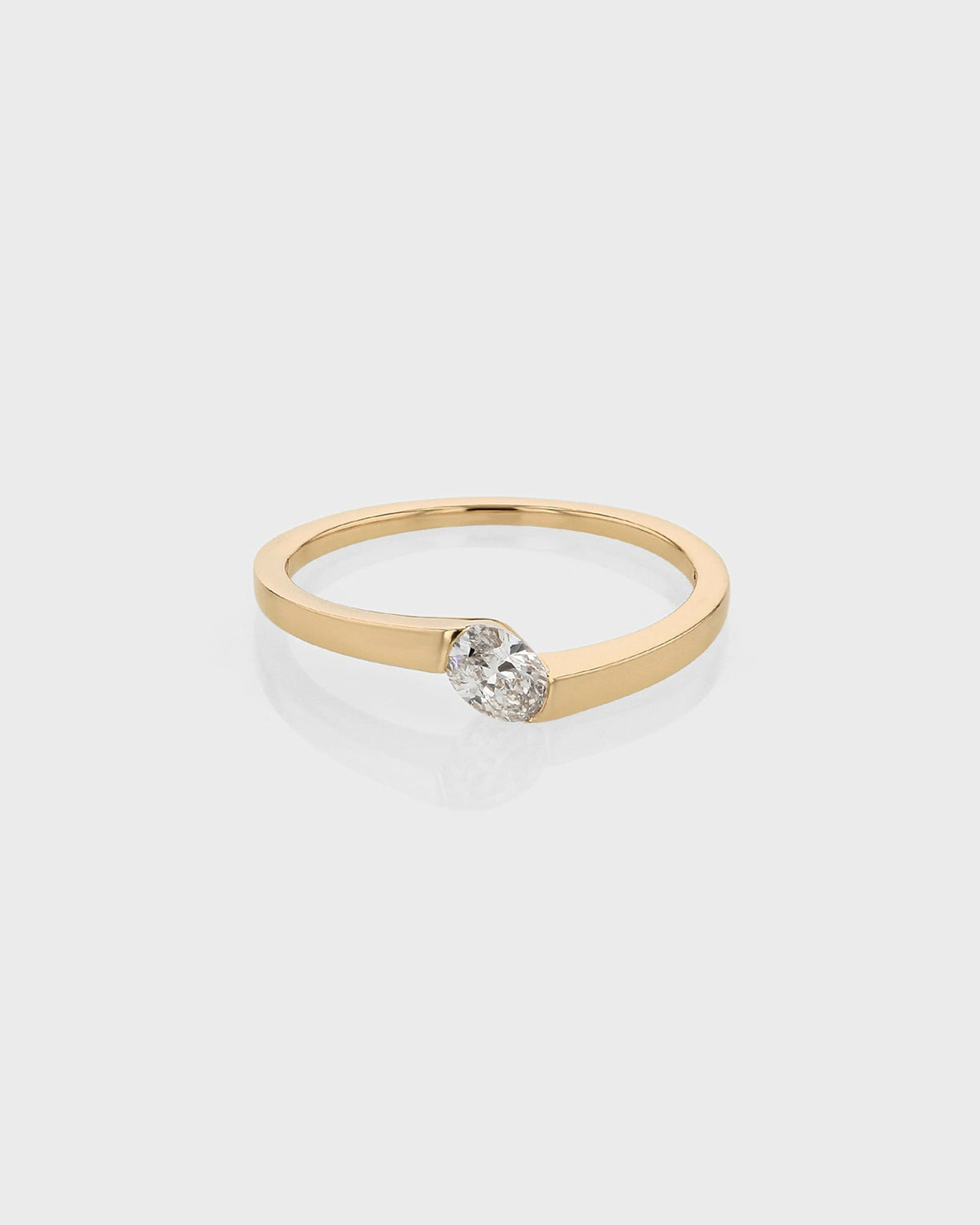 0.30 TCW Oval CVD Diamond Minimalist Ring
