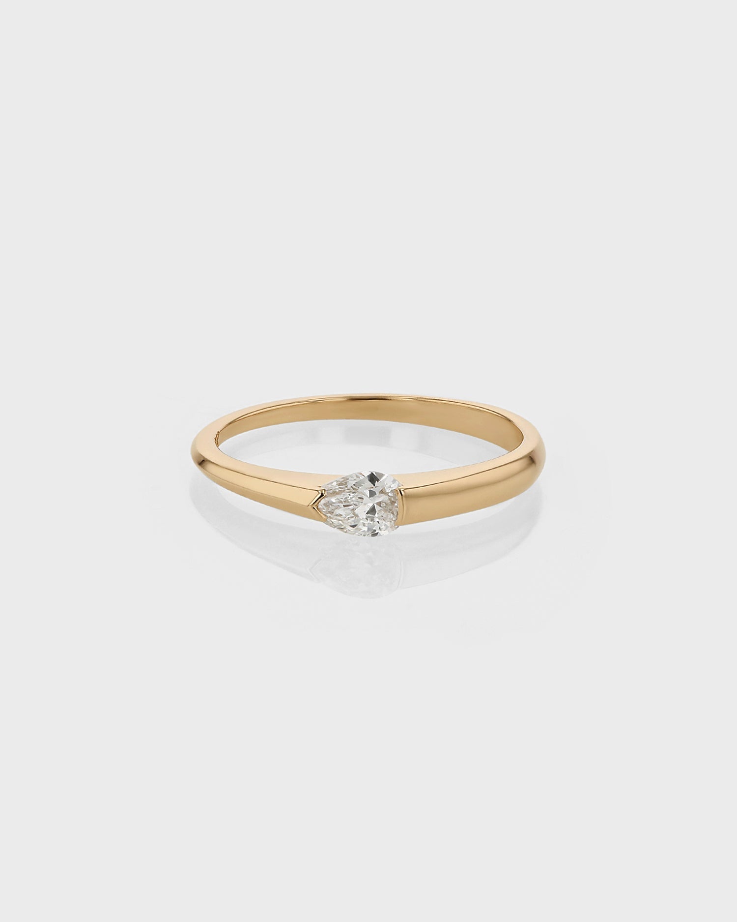 0.30 TCW Pear CVD Diamond Minimalist Ring