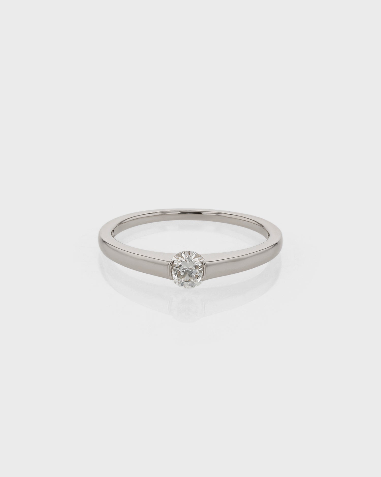 0.30 TCW Round CVD Diamond Minimalist Ring