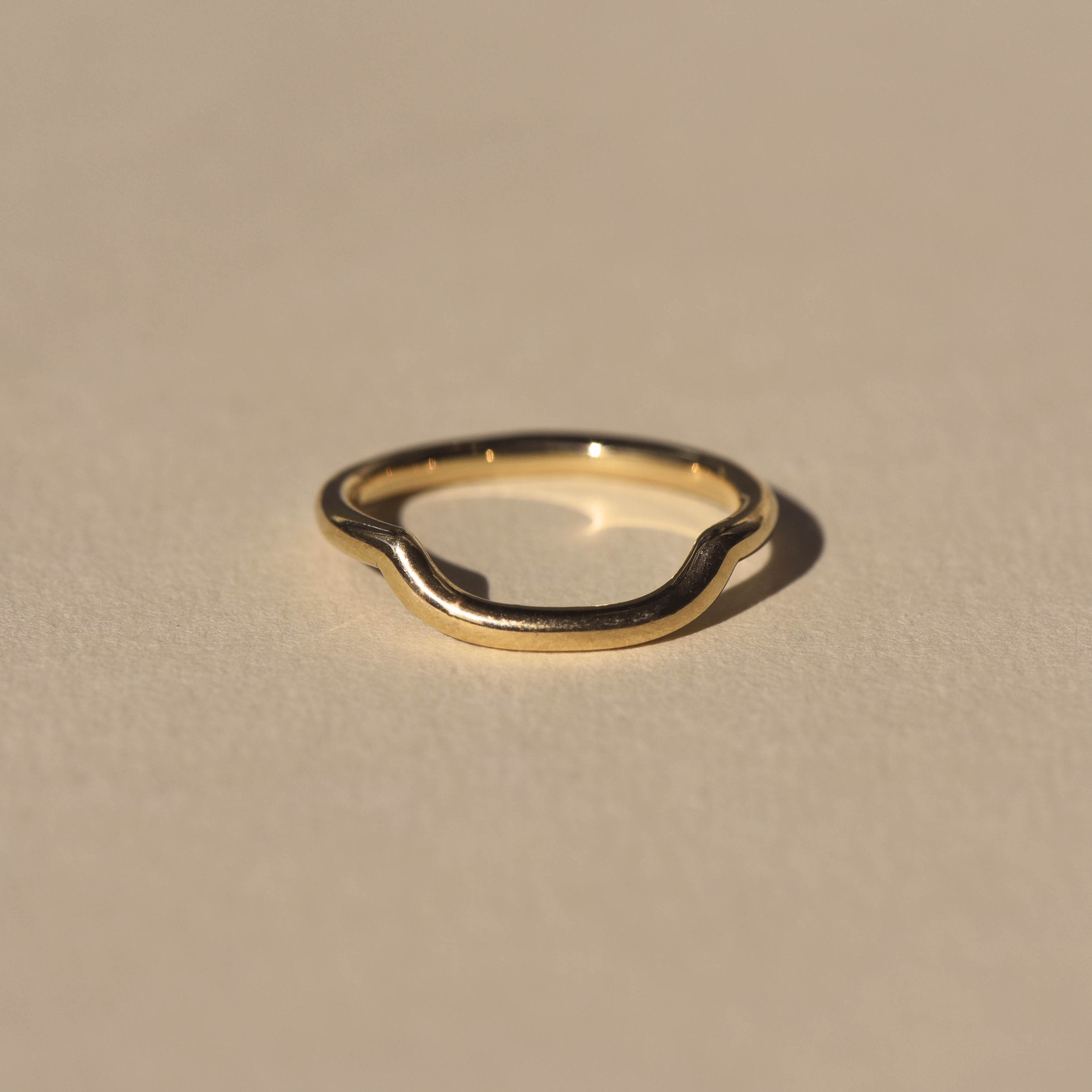 Curved Plain Delicate Wedding Band