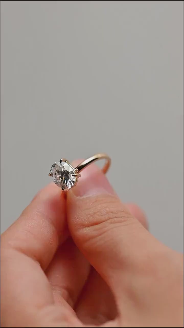 1.0 - 3.0 CT Oval Lab Grown Diamond Solitaire Engagement Ring