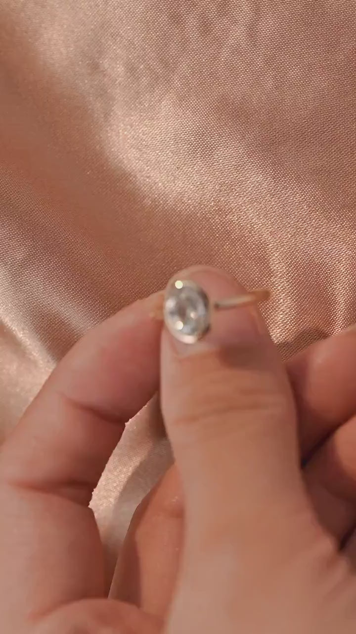 1.0-3.0 CT Oval Lab Grown Diamond Bezel Setting Engagement Ring