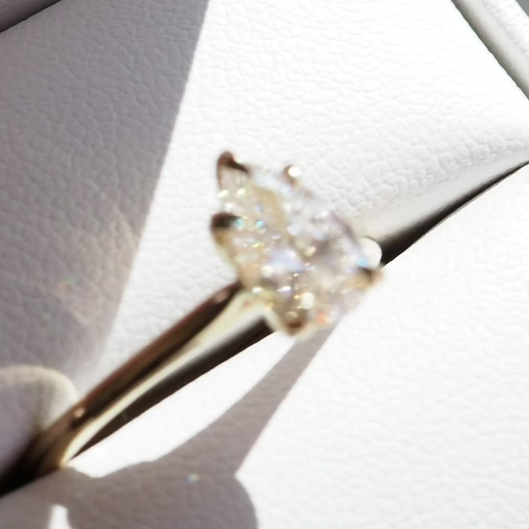 1.0-3.0 CT Pear Lab Grown Diamond Solitaire Engagement Ring