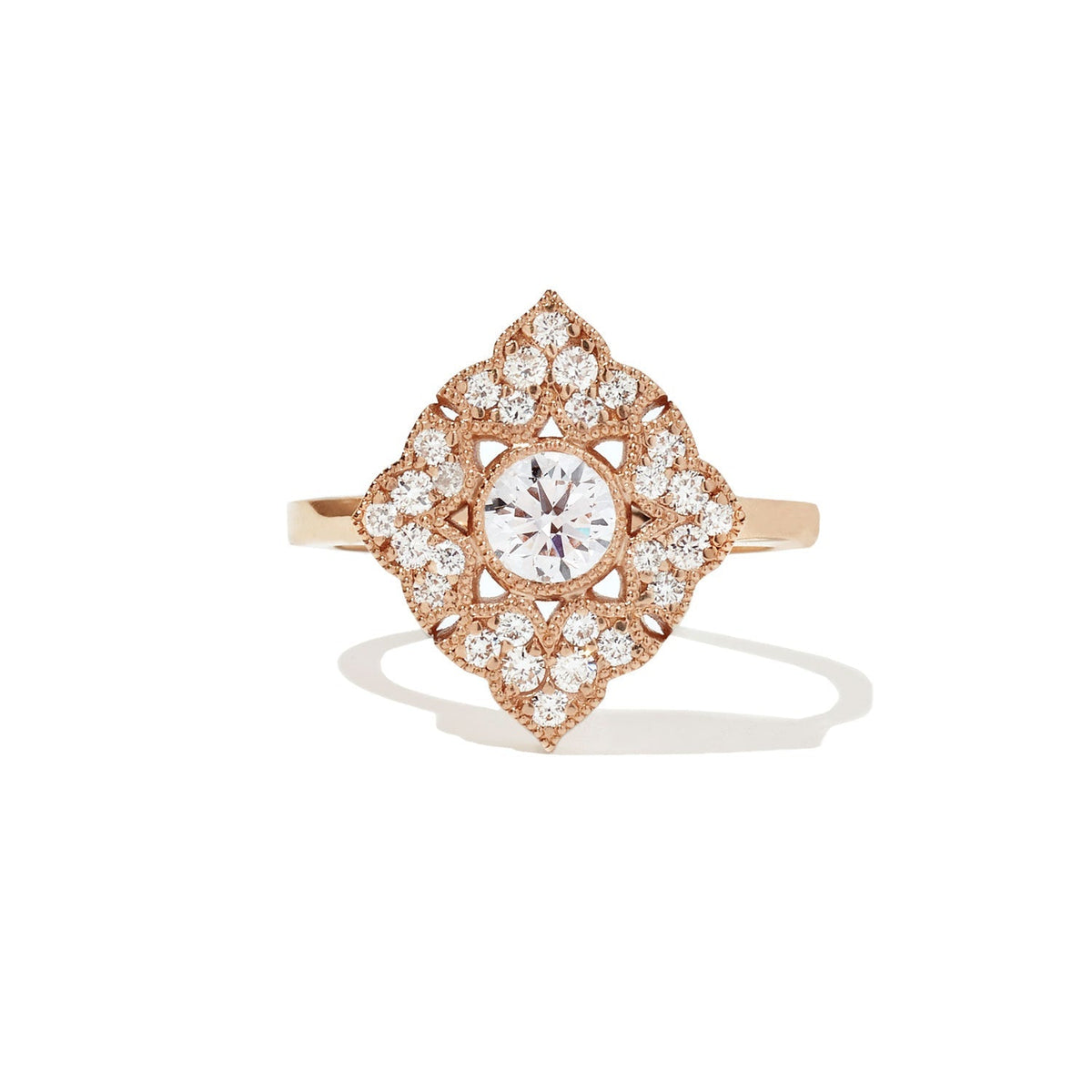0.45 CT Round Shape cluster Lab Grown Engagement Ring