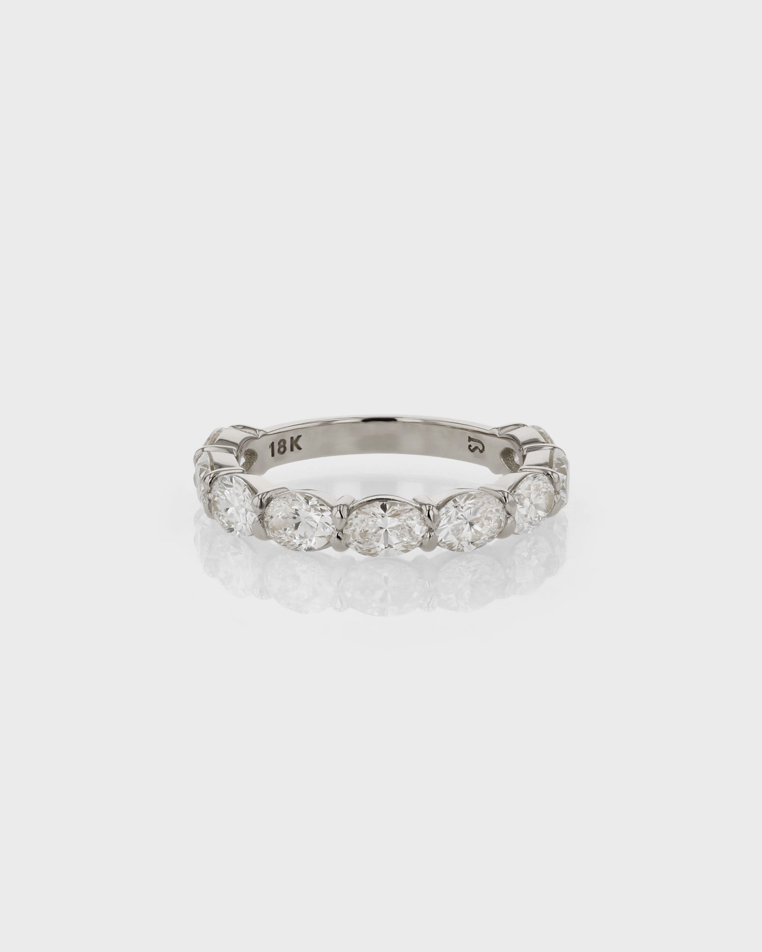 2.40 TCW Oval EF-VVS Diamond Eternity Wedding Band