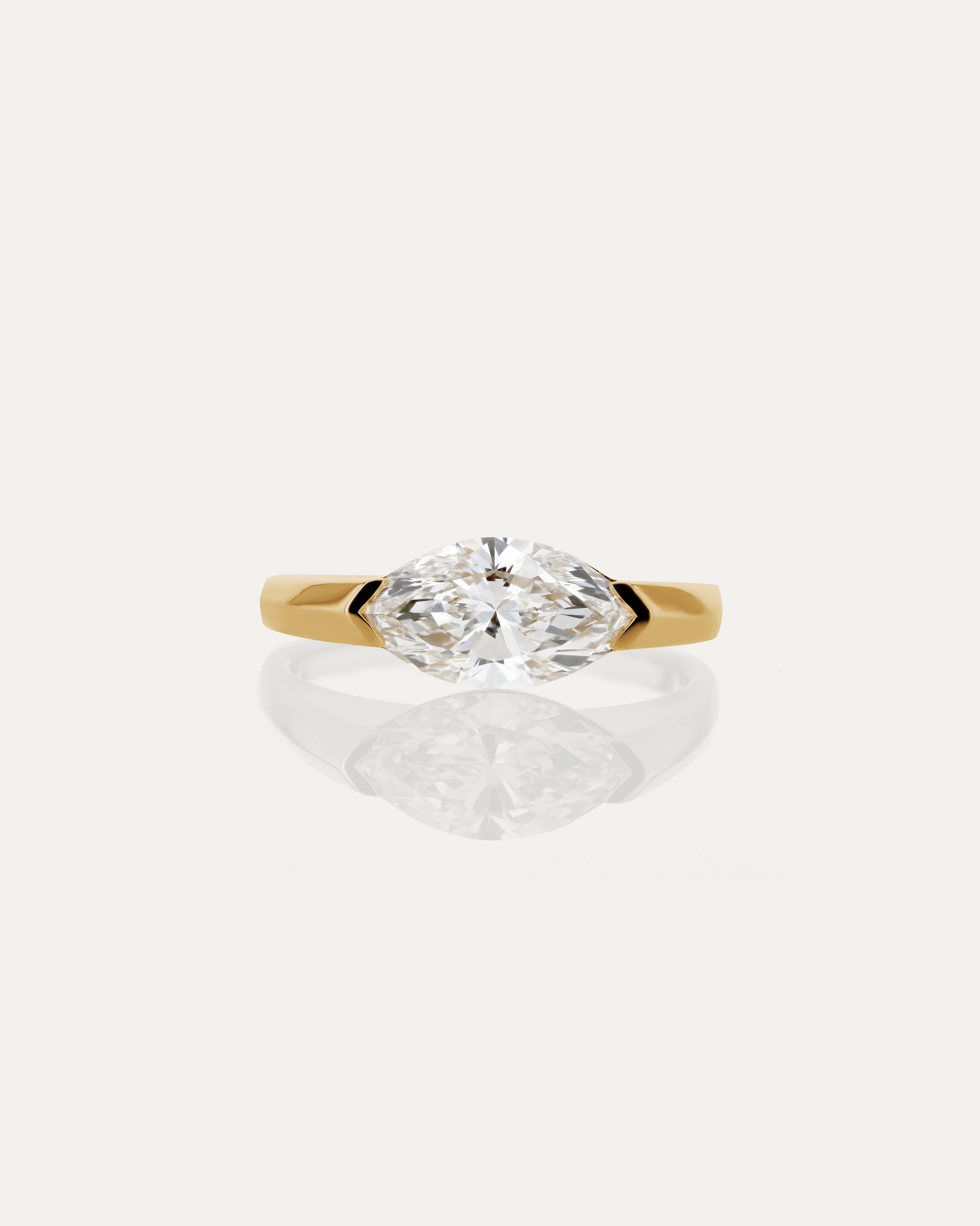 1.0 CT Marquise CVD Diamond Unique Style Engagement Ring
