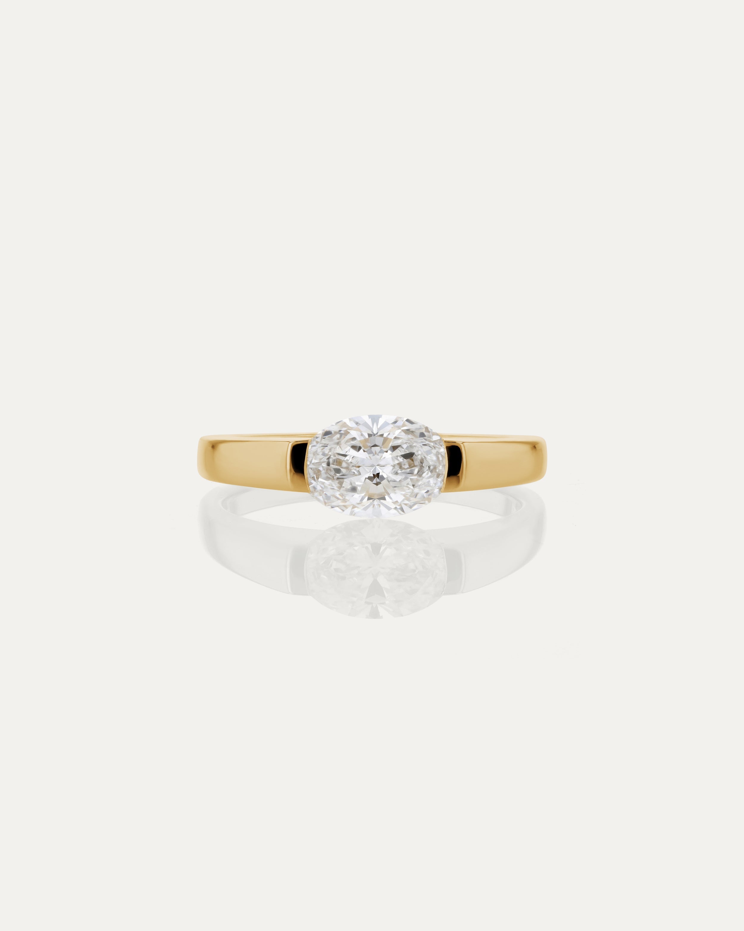 1.0 CT Oval CVD Diamond Unique Style Engagement Ring