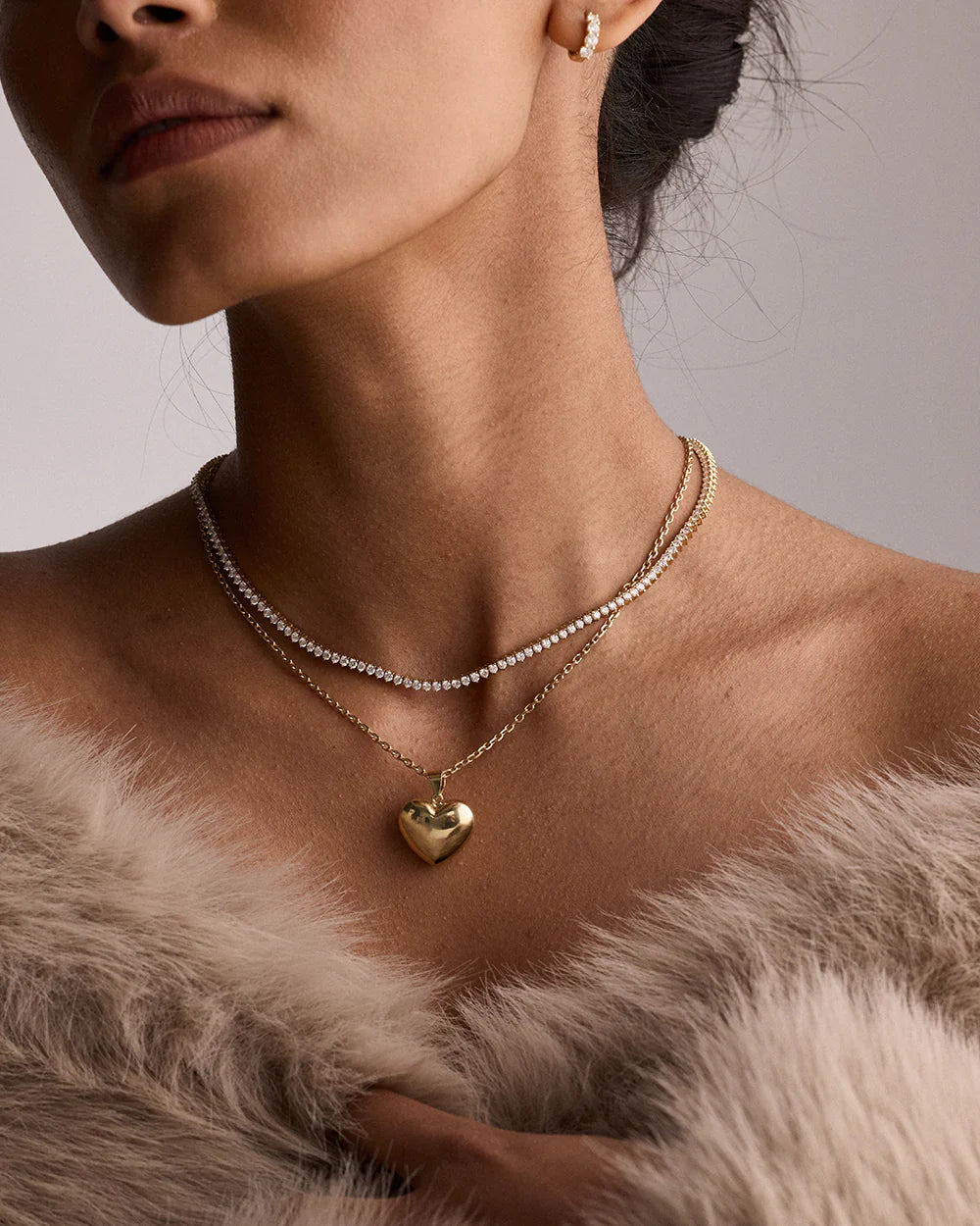 Round Lab Grown Diamond Tennis Necklace