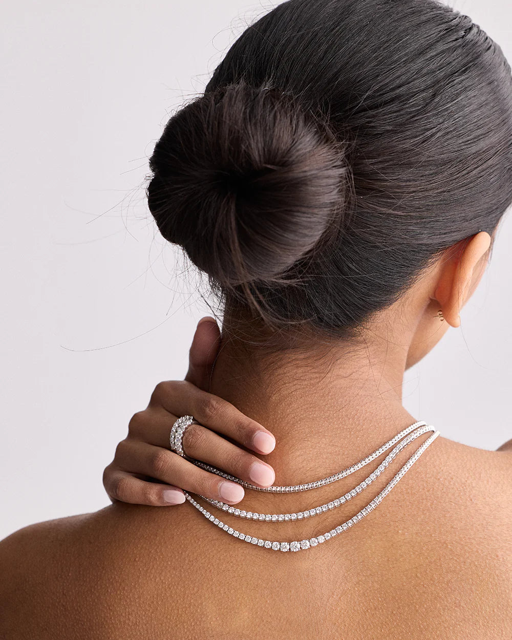 Round Lab Grown Diamond Tennis Necklace