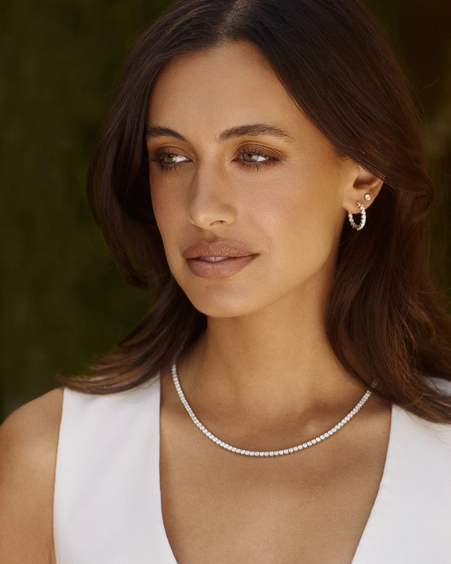 Round Lab Grown Diamond Tennis Necklace