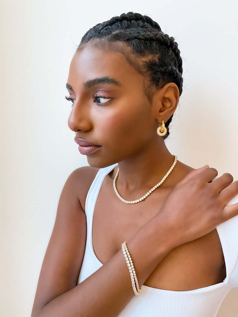 Round Lab Grown Diamond Tennis Necklace