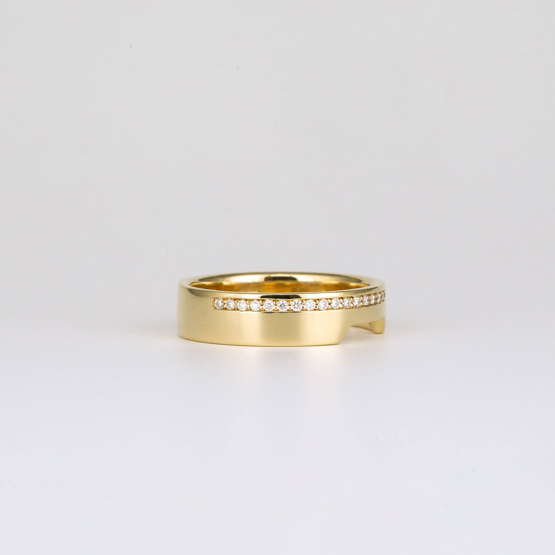 0.10 TCW Round Lab Grown Diamond Contour Wedding Band